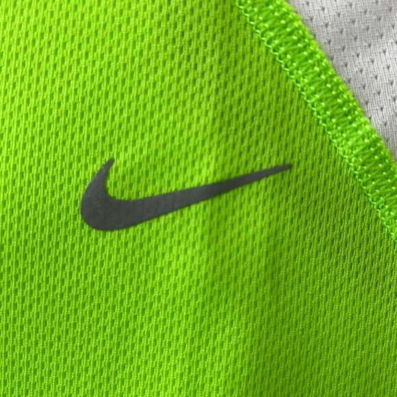 Nike Dri-Fit Running Tank Top, XS, Lime Green/White/Green - Picture 7 of 11